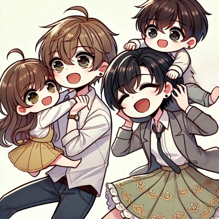 Tự tay thử ngay ghép ảnh gia đình chibi