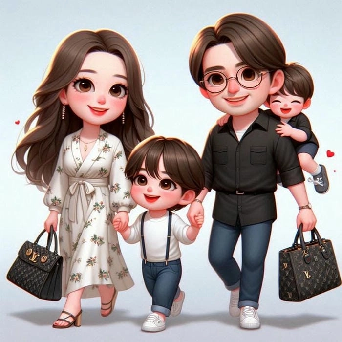 Tham khảo ngay ảnh đại gia đình chibi