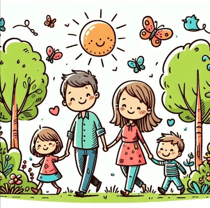 Tổng hợp dễ thương ảnh cả gia đình chibi