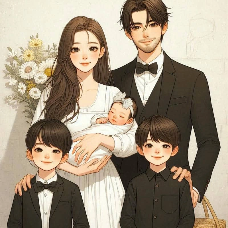 Cùng khám phá ảnh gia đình hình chibi