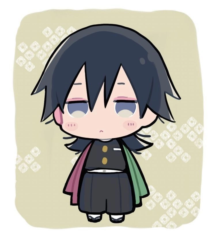 Giyuu Tomioka chibi thể hiện sự thân thiện hiếm có