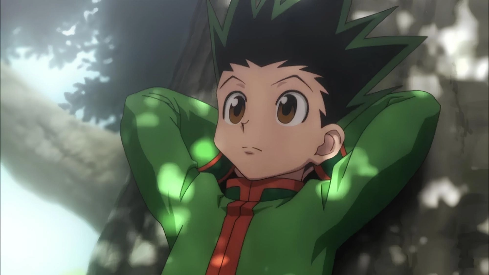 Gon Freecss 4k với ánh nhìn đầy quyết tâm và lửa cháy