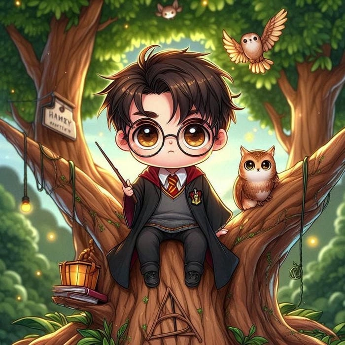 Bộ nhân vật harry potter chibi characters png miễn phí