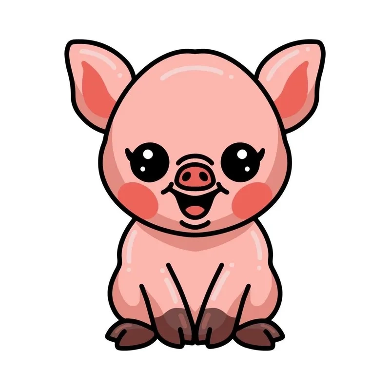 Ảnh heo con chibi đáng yêu quá