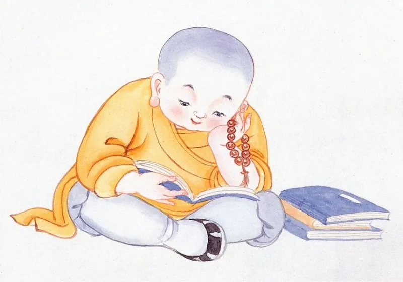 Khám phá hình chú tiểu lạy phật an lạc