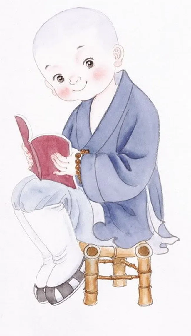 Ngắm hình ảnh chú tiểu tụng kinh an lạc