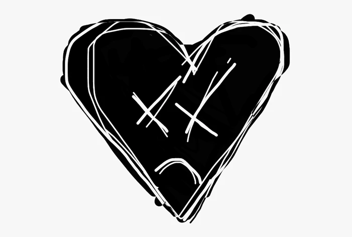 Tải ngay ảnh trái tim đen nền trắng chất lượng