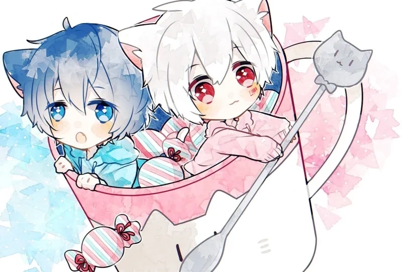 Ngắm nhìn hình ảnh cặp đôi chibi đáng yêu