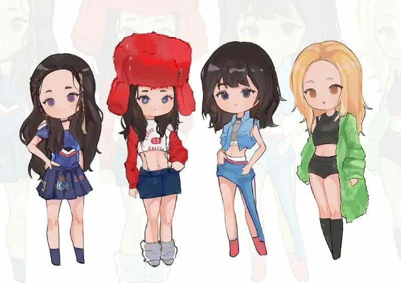Trang trí ngay hình nền máy tính blackpink chibi cực dễ thương
