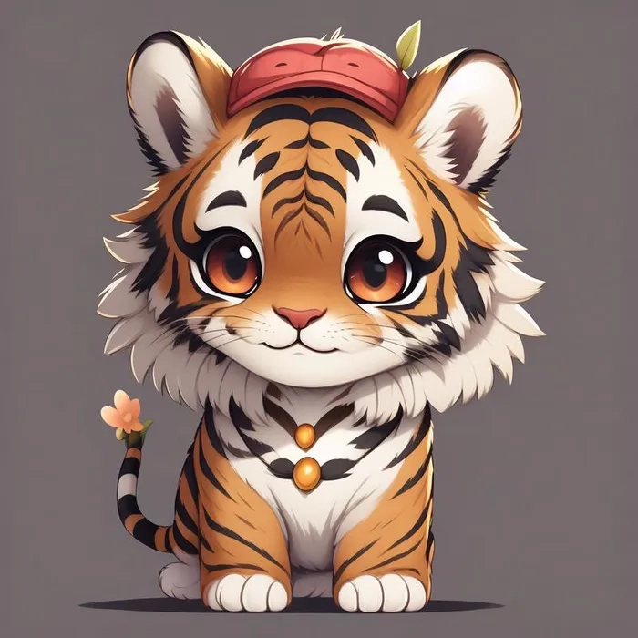 Mẫu tham khảo cho bạn vẽ con hổ chibi