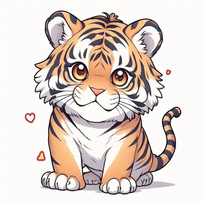 Ngắm nhìn hổ con chibi tinh nghịch dễ thương