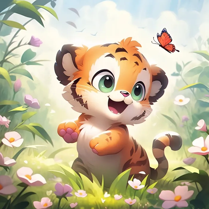 Sưu tầm hình nền con hổ chibi cực đẹp