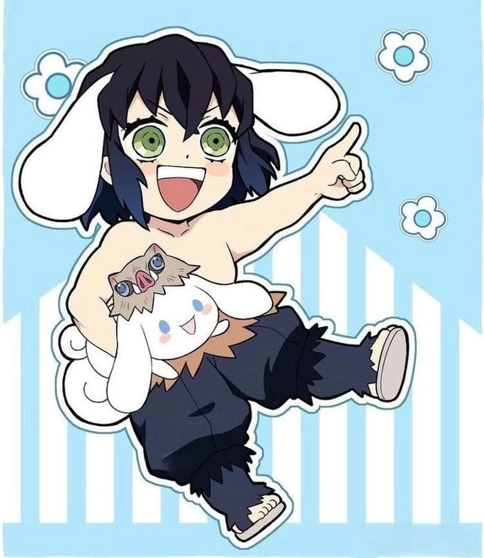 Bộ đôi đáng yêu inosuke x aoi chibi cùng nhau