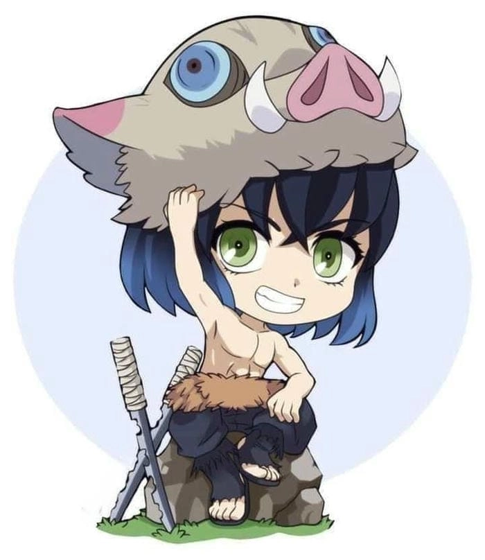 Phong cách anime inosuke chibi đầy màu sắc