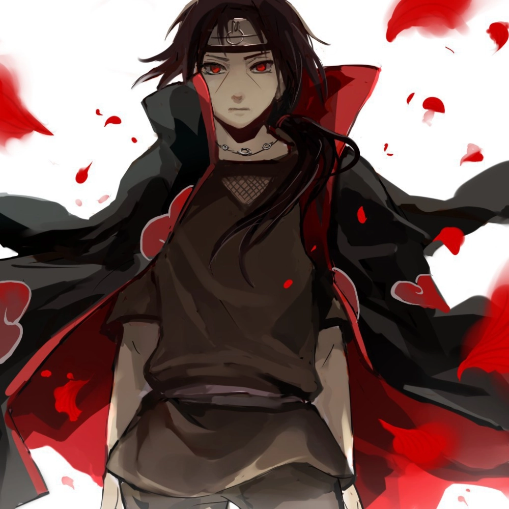 Hình bóng Silhouette Itachi ẩn hiện trong ánh hoàng hôn càng thêm bi hùng