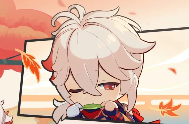 Ảnh nền trong kazuha chibi transparent chất lượng