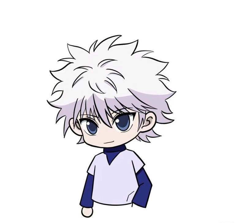Cute Killua chibi có đôi mắt to và nụ cười nhí nhảnh