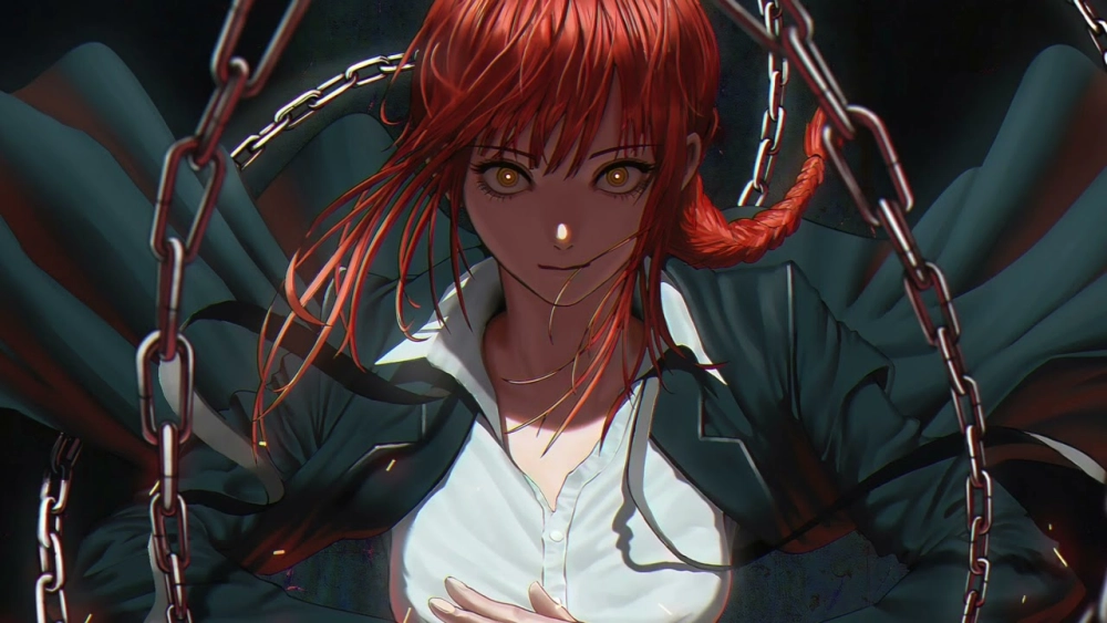 Ảnh anime Makima thể hiện thần thái đầy ma mị