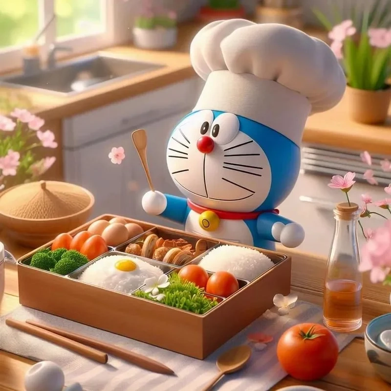 Nét vẽ mềm mại tạo nên dễ thương hình doremon cute