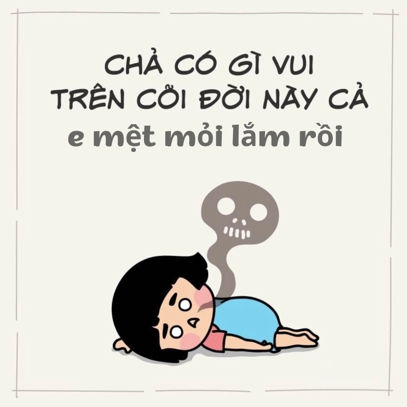Đáng yêu nhưng vẫn đậm chất meme mệt mỏi cute