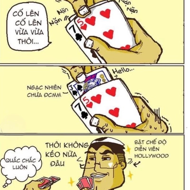 Trò chơi căng thẳng qua meme thua bài tết vui nhộn