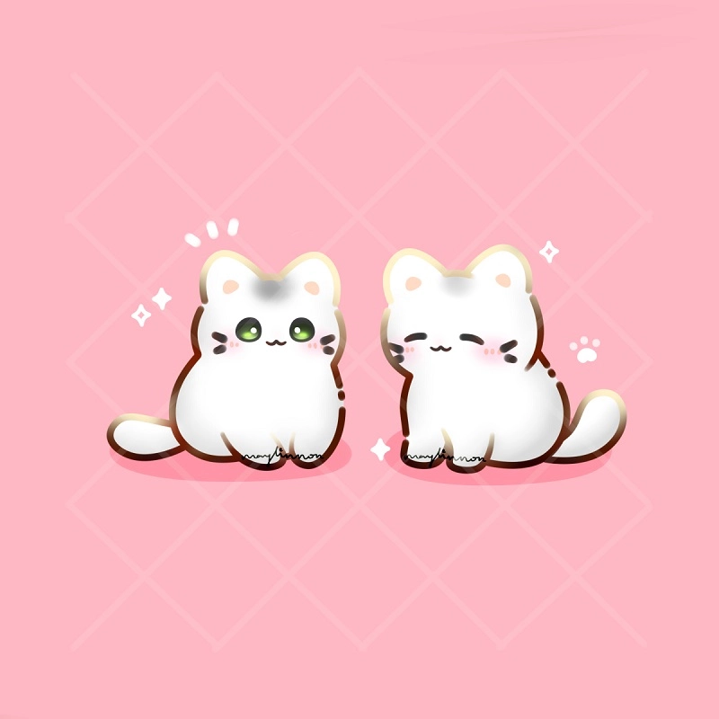 Hình nền hình con mèo chibi cute siêu dễ thương