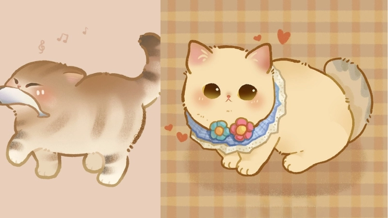  Top những ảnh mèo cute chibi đáng yêu không thể cưỡng 