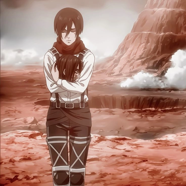 Ảnh Mikasa ôm đầu Eren khiến fan rơi nước mắt