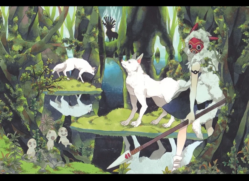 Mononoke anime art gợi cảm giác hùng tráng và thần thoại