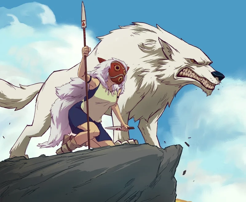 Mononoke official art thường có tông màu đỏ máu và xanh rừng