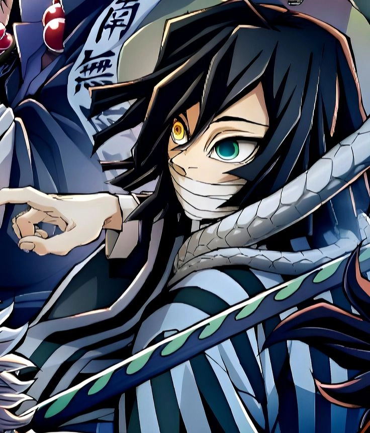 Xà trụ Obanai với ánh mắt sắc lạnh và quyết đoán