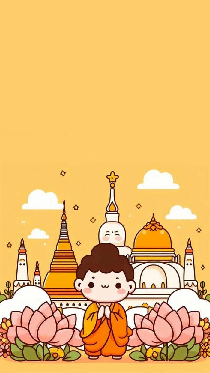 Chọn hình đức phật chibi làm hình nền