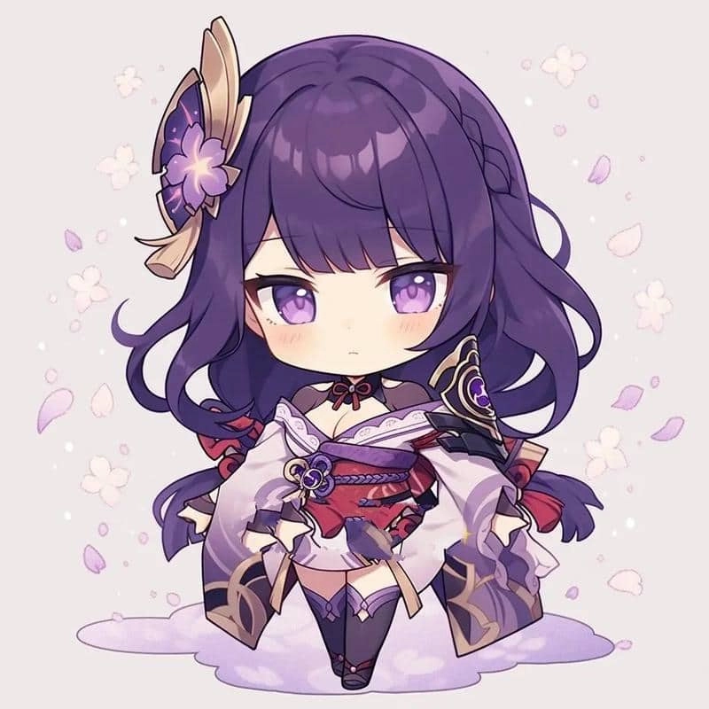 Raiden chibi biểu cảm cute khó cưỡng