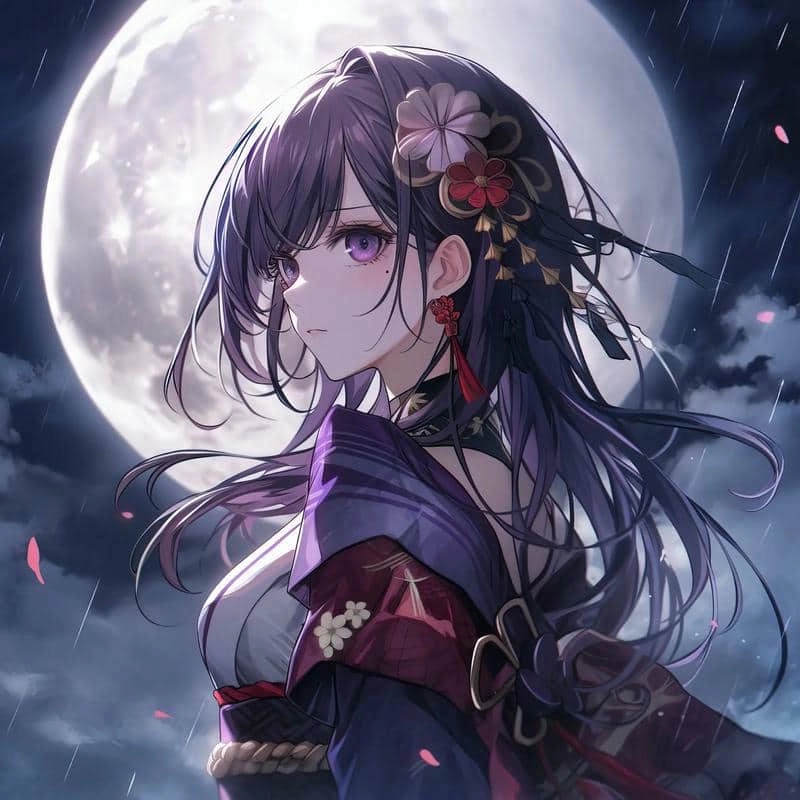 Raiden shogun chibi png nền trong suốt