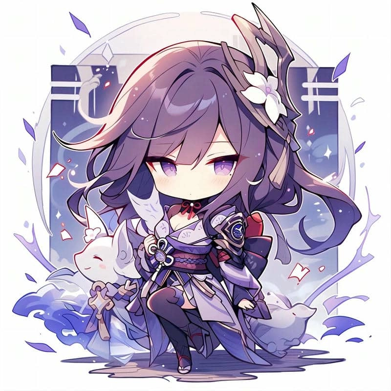 Chibi raiden dễ thương làm avatar đẹp