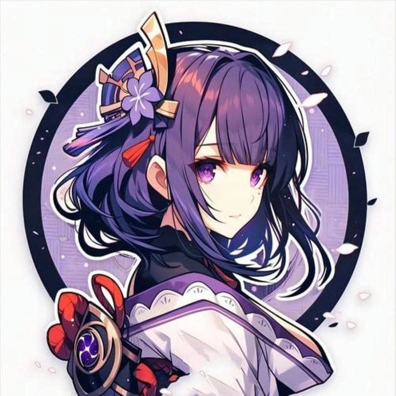 Raiden shogun chibi stickers đa dạng lựa chọn