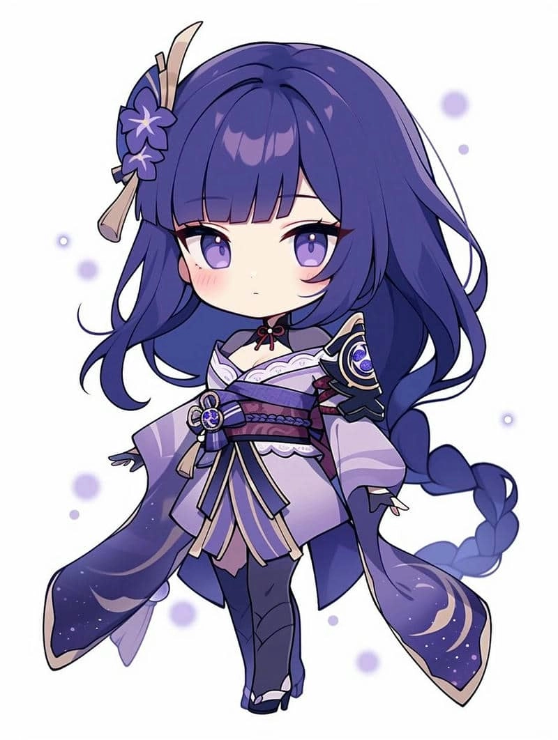 Chibi raiden shogun figure mô hình mini tuyệt đẹp