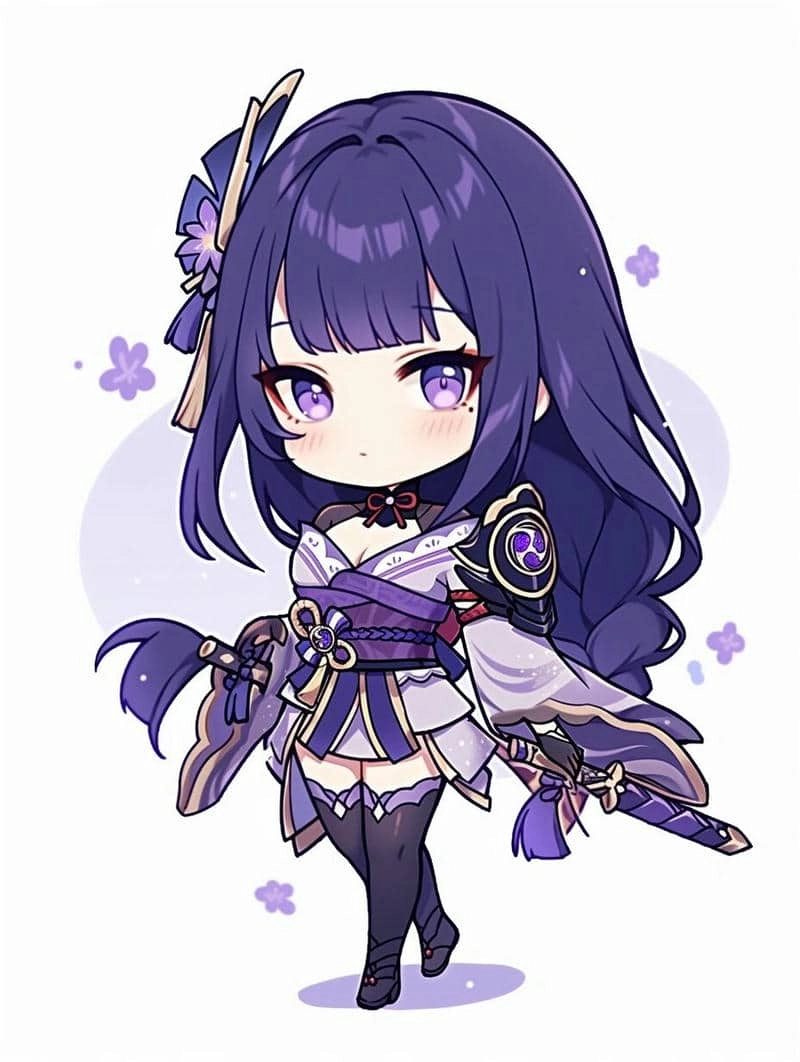 Chibi raiden shogun gif ảnh động vui nhộn