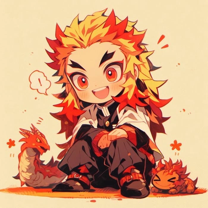 Tải ngay ảnh rengoku chibi chuẩn nét nhất