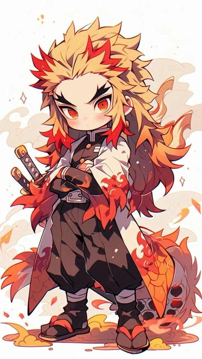Tổng hợp hình ảnh cute rengoku chibi dễ thương