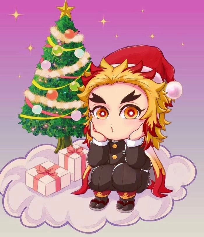 Hình ảnh dễ thương rengoku chibi eating vui nhộn