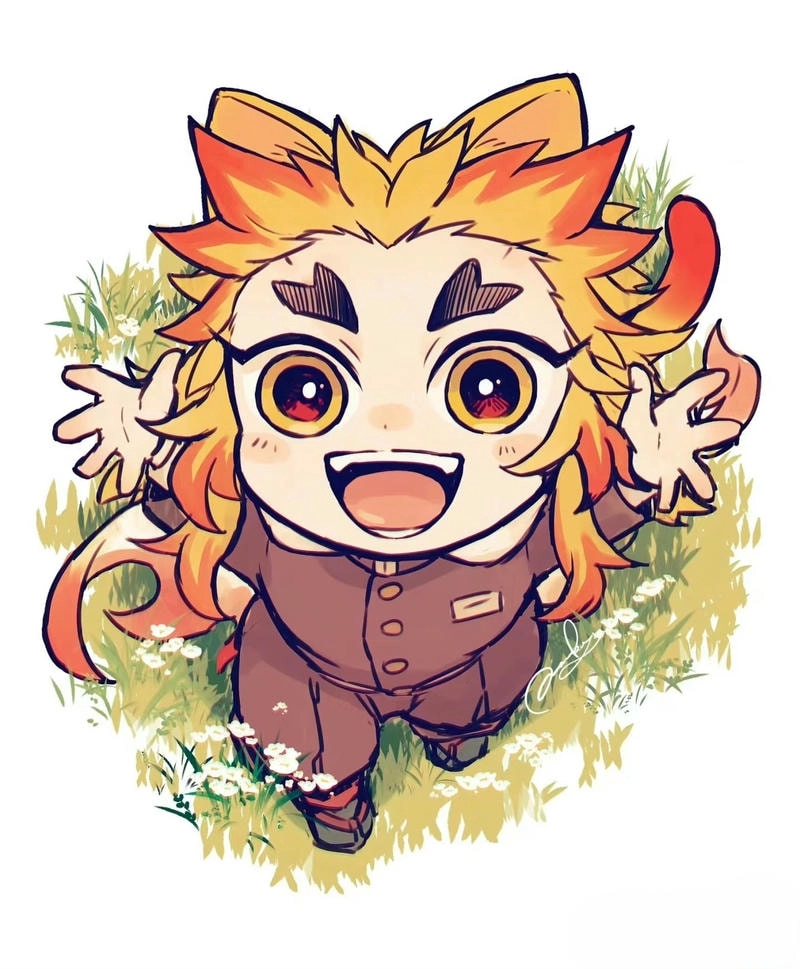 Rengoku Kyoujurou chibi dễ thương pha chút ngầu lòi độc đáo