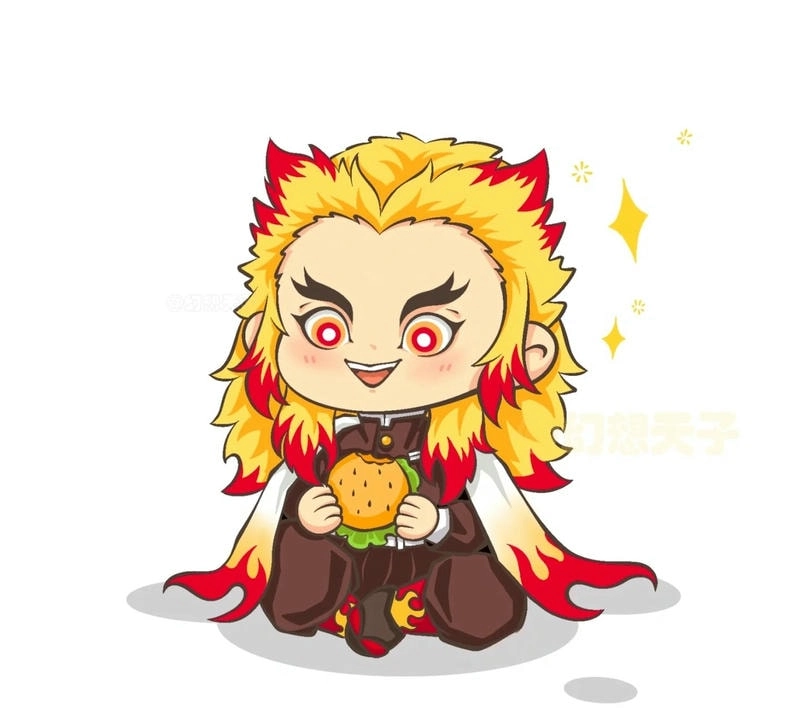 Rengoku Kyoujurou chibi cute nét vẽ mang cảm xúc chân thật