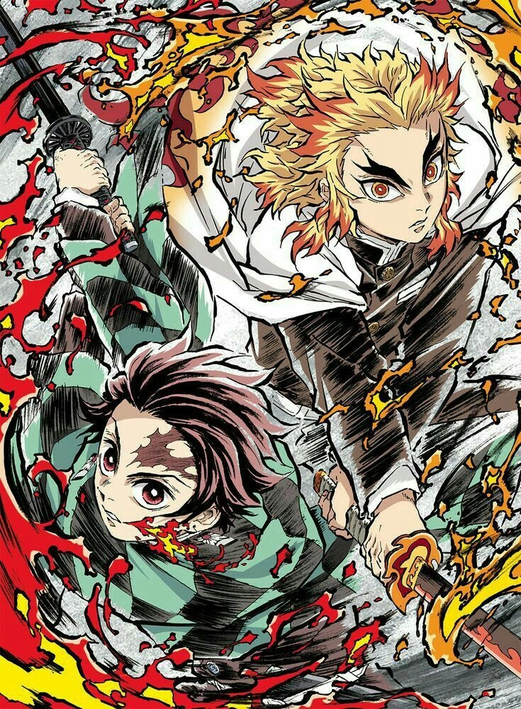 Tanjiro and Rengoku hình ảnh truyền cảm hứng về lòng dũng cảm