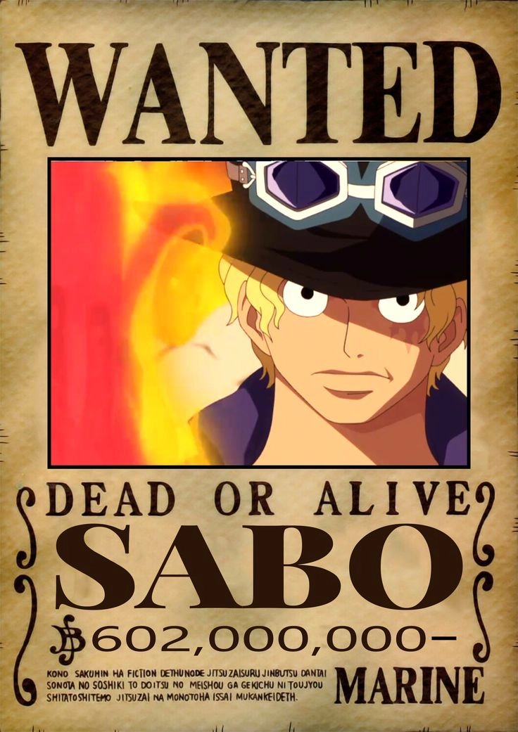 Sabo wanted giá trị truy nã cao ngất ngưởng
