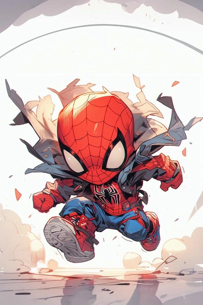 Bộ hình spider man chibi siêu đáng yêu