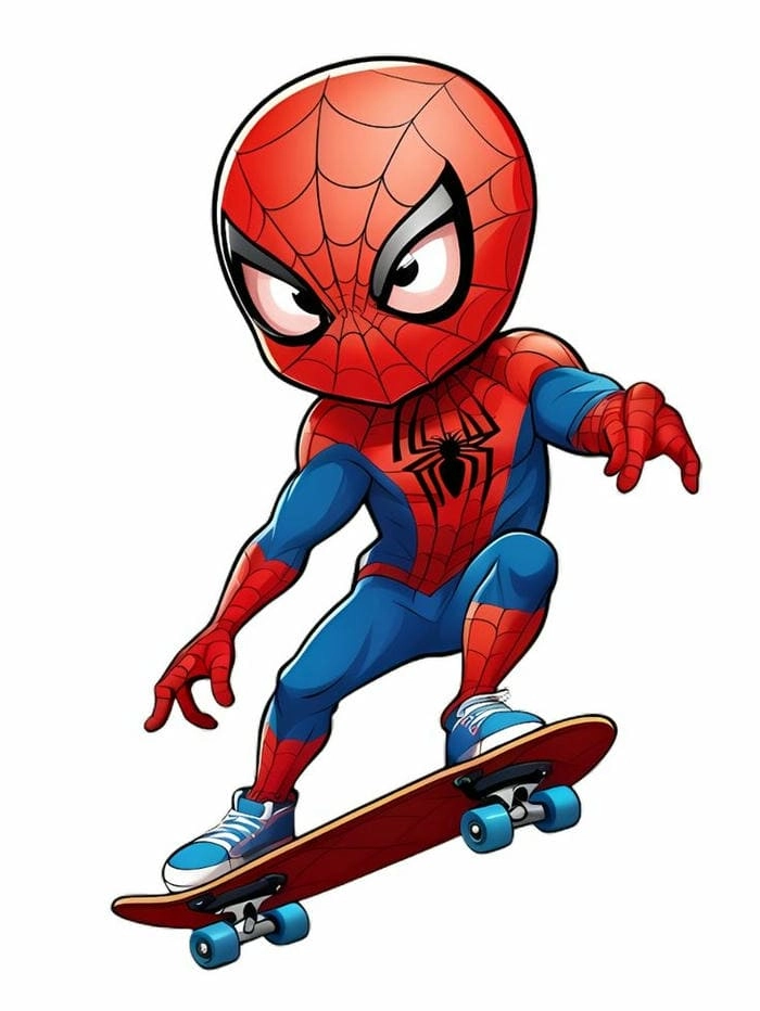 Bộ ảnh chibi spider man swinging sống động