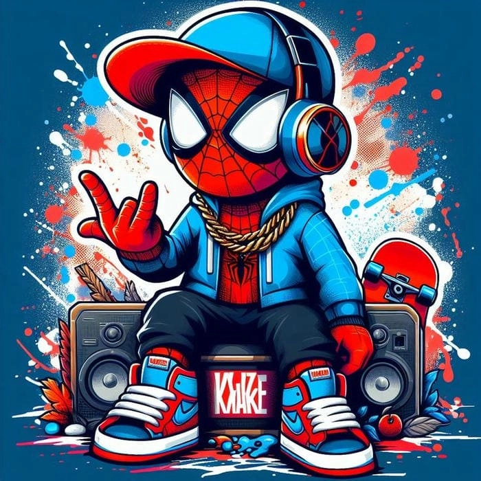 Top mẫu spider man chibi sticker độc đáo