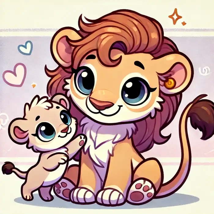 Bộ hình chibi sư tử cute độc quyền