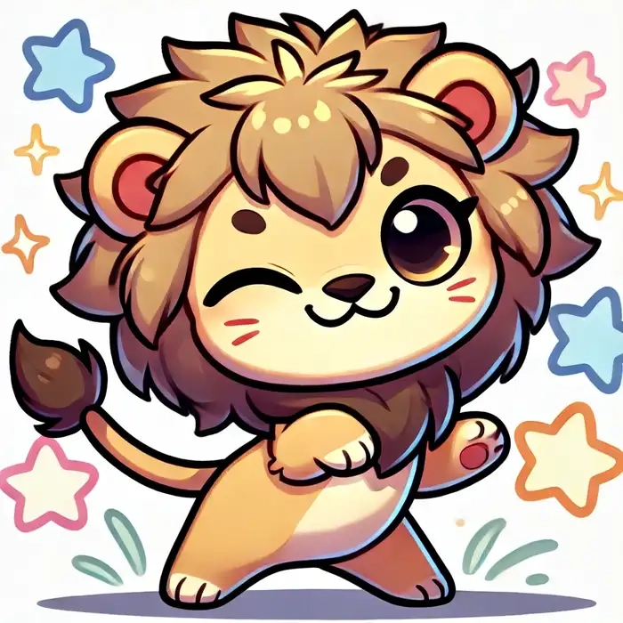 Bộ hình con sư tử chibi siêu dễ thương